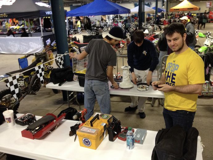 Dan, Aaron, and Jim setting up