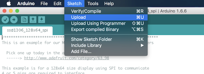 Arduino upload sketch