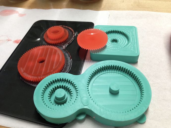 Silicone mold and polyurethane gears